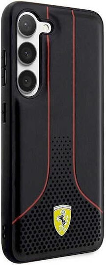 Ferrari Perforated Back Cover Plastic / Silicon Negru (Galaxy S23 Ultra)