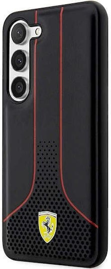 Ferrari Perforated Back Cover Plastic / Silicon Negru (Galaxy S23 Ultra)