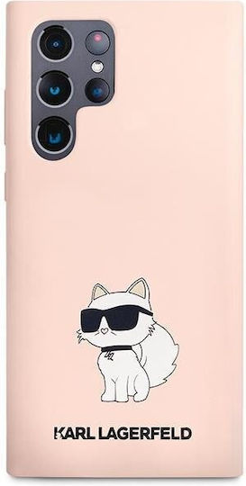 Karl Lagerfeld Choupette Back Cover Σιλικόνης Ροζ (Galaxy S23 Ultra)