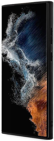 BMW Leather Stamp Tricolor Back Cover Leather / Silicone Black (Galaxy S23 Ultra)
