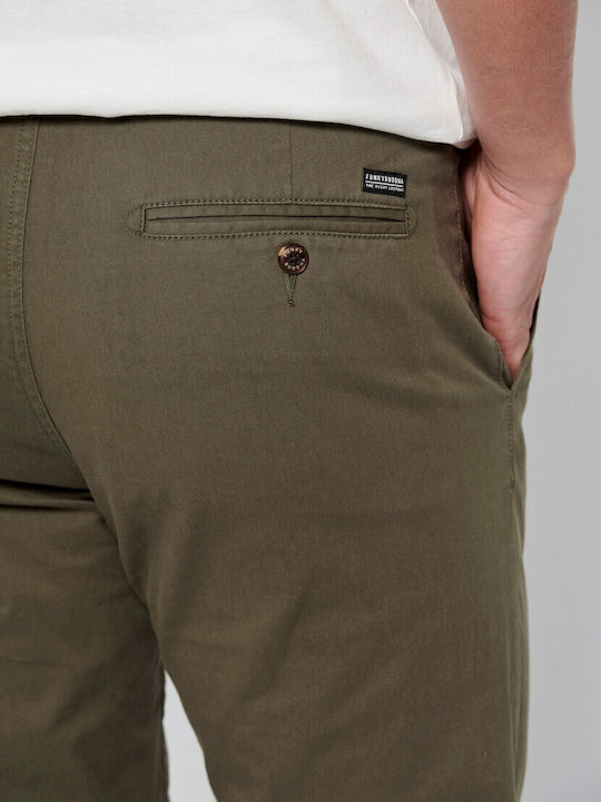 FBM007-00102 Trousers Chino Elastic in Straight Line khaki