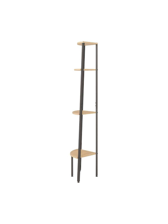 Corner Bookcase Beige 45.5x31.5x150 cm