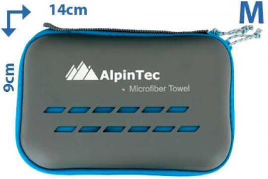 AlpinPro DryFast Microfiber Face Towel with Case Teal Blue 100x50cm