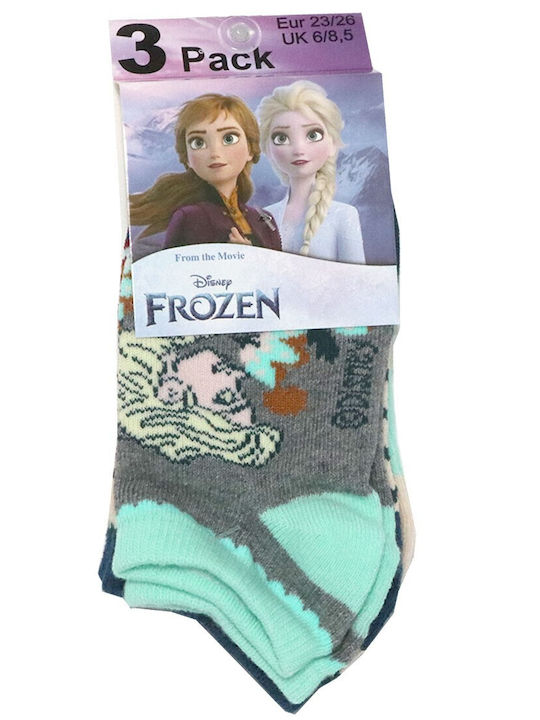 Disney Girls 3 Pack Ankle Socks Multicolour