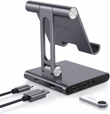 ESR 8in1 Tablet Stand Desktop Until 13" Gray