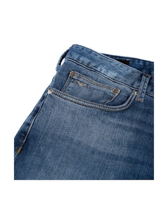 Men's Elastic Jeans Pants with Slim Fit Blue