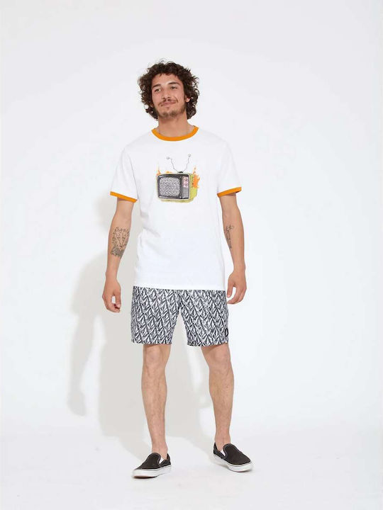 Volcom Ανδρικό T-shirt Λευκό με Στάμπα