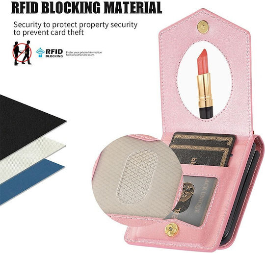 Rhombic Texture Umschlag Rückseite Synthetisches Leder mit Band Rose Gold (Galaxy Z Flip3 5G)