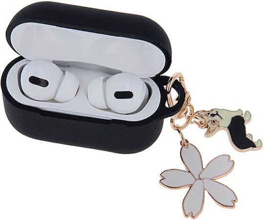 TelForceOne Pendant And Carabiner Silicone Case With Hook in Black for Apple AirPods Pro