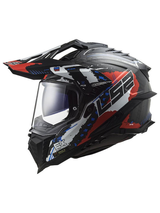 LS2 Explorer C MX701 Extend On-Off Helmet with Pinlock and Sun Visor ECE 22.05 1380gr Matt Red EXPLOREREMR