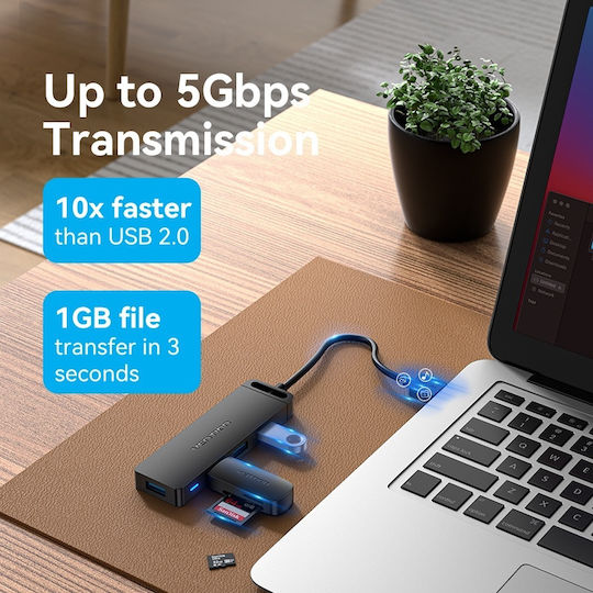 Vention Hub 4 Θυρών USB 3.0 με σύνδεση USB-A