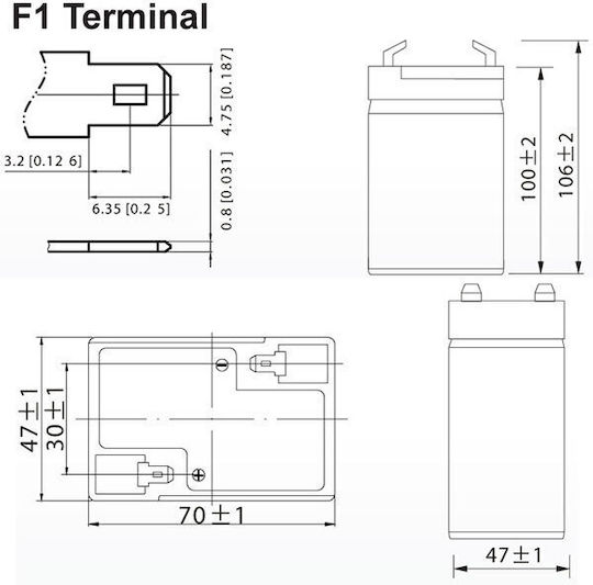 Ultracell UL 4.5-6 Baterie UPS cu Capacitate 4.5Ah și Tensiune 6V 1buc