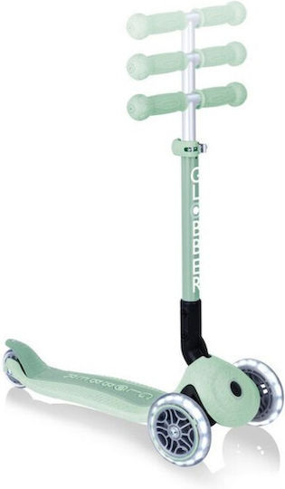 Globber Scuter Copii Pliabil Foldable Lights Ecologic 3 Roți cu Iluminare LED pentru 2+ Ani Verde
