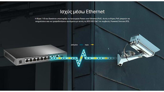 TP-LINK TL-SG1210P Unmanaged L2 PoE+ Switch with 8 Gigabit (1Gbps) Ethernet Ports and 1 SFP Port