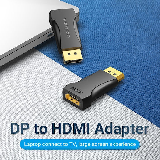 Vention Конвертор DisplayPort мъжки към HDMI женски Черен 1бр HBOB0