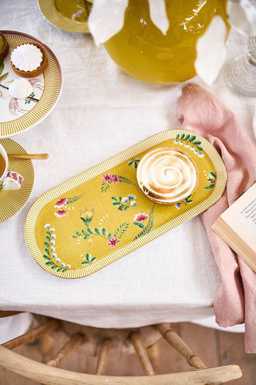PiP Studio La Majorelle Порцеланов Поднос за сервиране с Дръжки в Жълт Цвят 33.3x15.5см 51.018.142 1бр
