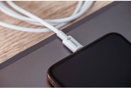 Forcell Regular USB 2.0 Cablu USB-C bărbătesc - USB-C 100W Alb 2m