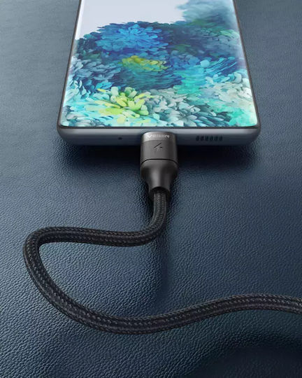Veger CC02 Braided USB 2.0 Cable USB-C male - USB-C 100W PD Μαύρο 1.5m