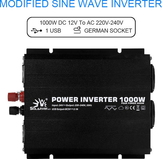 Solarvertech NM1K Modified Sine Wave Power Inverter 1000W With Input Voltage 12V