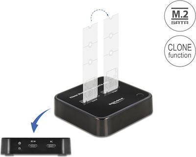 DeLock Docking Station pentru 2 Hard Disk-uri SATA M.2(2230)" / M.2(2242)" / M.2(2260)" / M.2(2280)" cu conectivitate USB-C (64178)