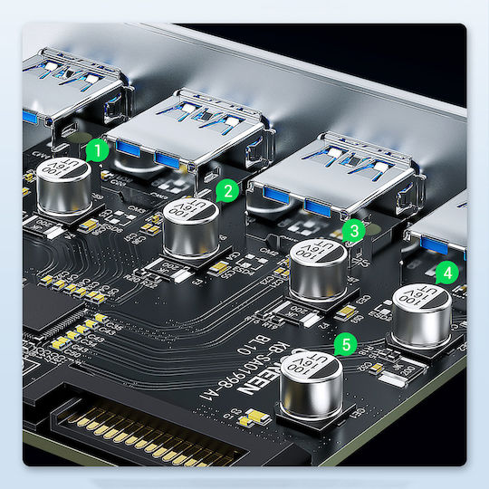 Ugreen Κάρτα PCIe σε 4 θύρες USB 3.0