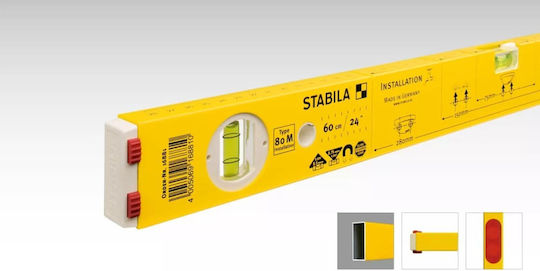 Stabila Type 80 M Αλφάδι Αλουμινίου Μαγνητικό 80εκ. με 2 Μάτια
