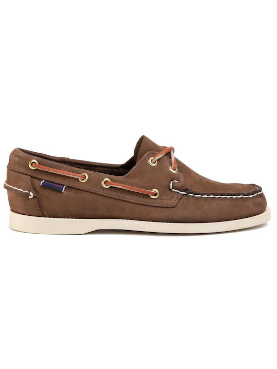 Sebago Δερμάτινα Ανδρικά Boat Shoes σε Καφέ Χρώμα