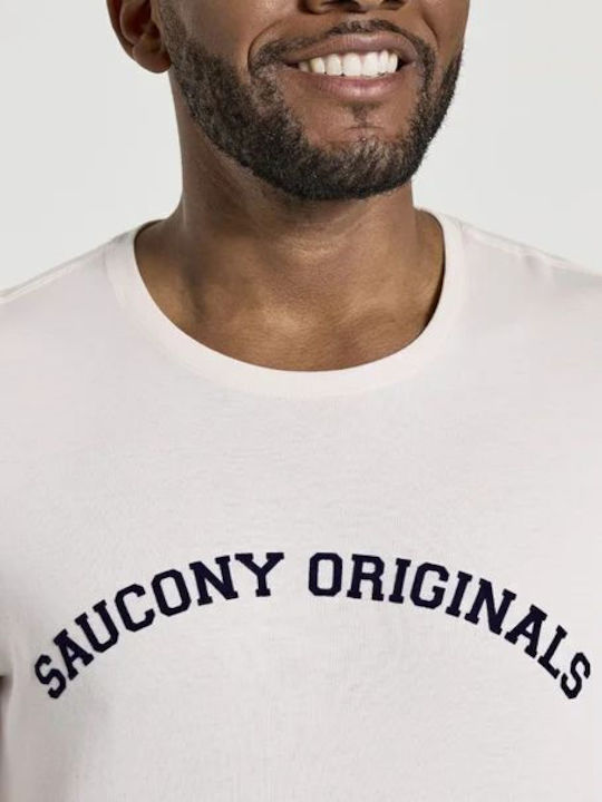 Saucony T-shirt Bărbătesc cu Mânecă Scurtă Bej