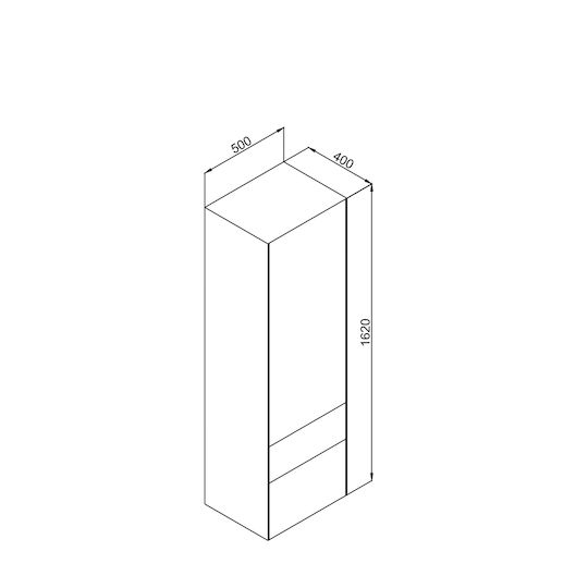 Martin Rodos Badezimmersäule Wandhängeschrank H35xB32xH160cm Gray