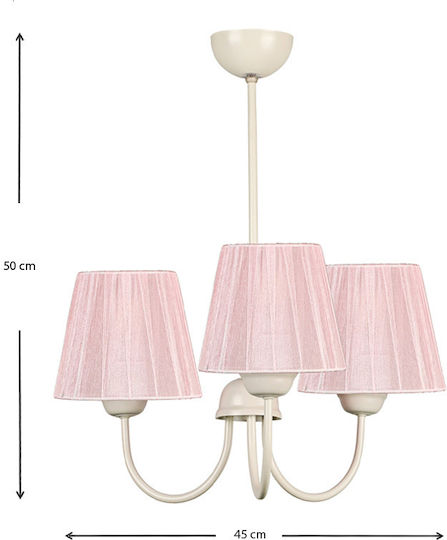 Megapap Ovana Висящо Осветително Тяло Розов с Цокъл E27 45x45x50см.