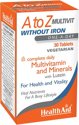 Health Aid A To Z Iodine & Iron Free Multivitamin for Immune System Boost 30 tabs