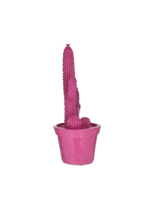 Inart Dekorativer Kaktus aus Polyresin Fuchsia 14x13x31cm 1Stück