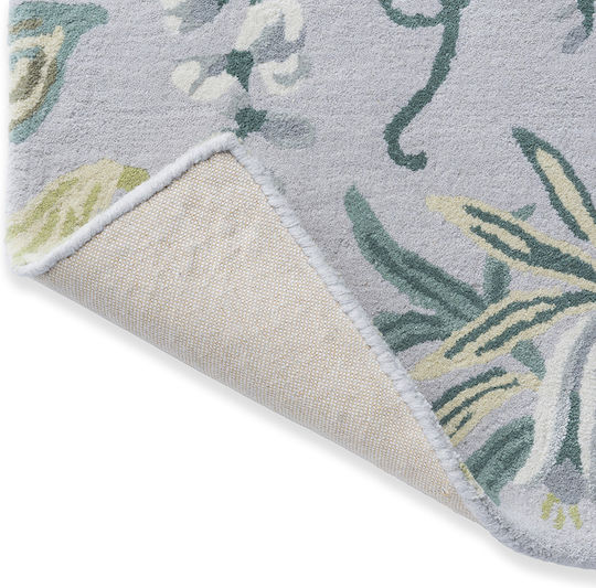 Laura Ashley Parterre Lucrat manual Covor Rectangular Bumbac Pale Sage