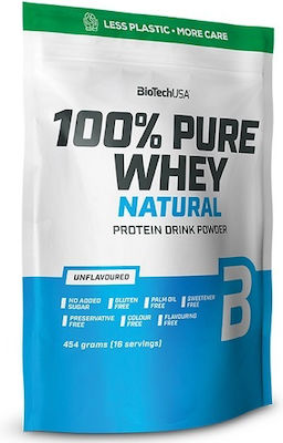 Biotech USA 100% Pure Whey With Concentrate, Isolate, Glutamine & BCAAs Суроватъчна Протеин без глутен с Вкус на Банан 454гр