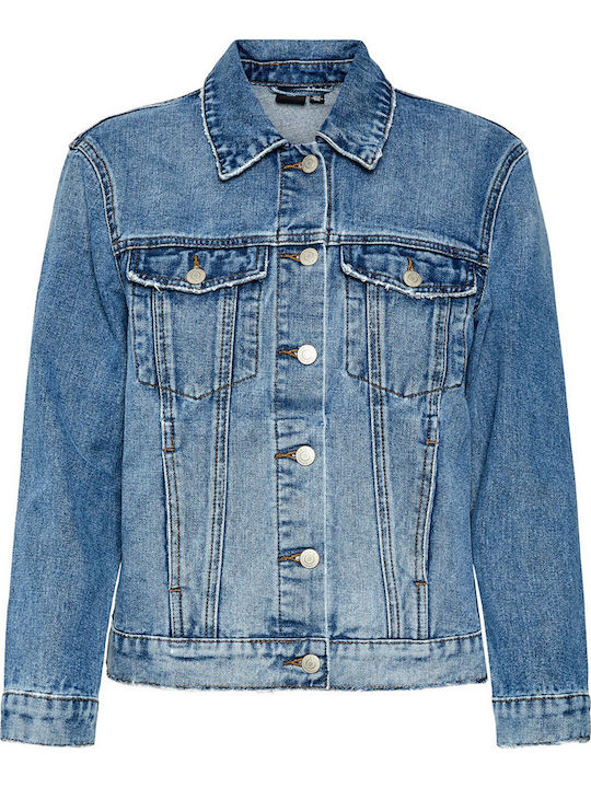 Women's Short Jean Jacket for Spring or Autumn Blue Jean