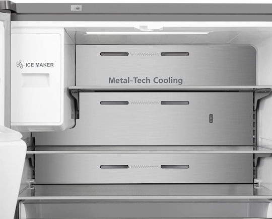 Hisense Ψυγείο Ντουλάπα 584lt Total NoFrost Υ178.5xΠ91.4xΒ72.5εκ. Inox RQ760N4SASE