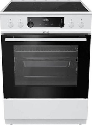 Gorenje GECS6C70WPA Aragaz 71lt cu Plite Ceramice P60cm. Albă