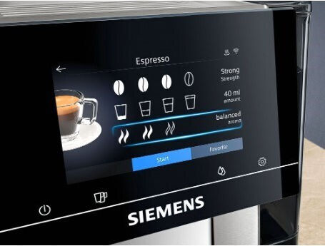 Siemens Αυτόματη Μηχανή Espresso 1500W Πίεσης 19bar με Μύλο Άλεσης Μαύρη TP707R06