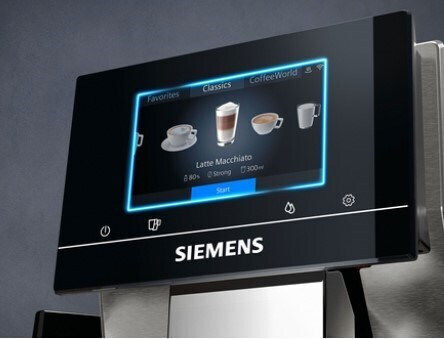 Siemens Αυτόματη Μηχανή Espresso 1500W Πίεσης 19bar με Μύλο Άλεσης Μαύρη TP707R06