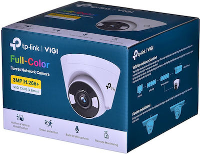 TP-LINK Vigi C430 v1 IP Κάμερα Παρακολούθησης 3MP Full HD+ Αδιάβροχη με Μικρόφωνο και Φακό 2.8mm