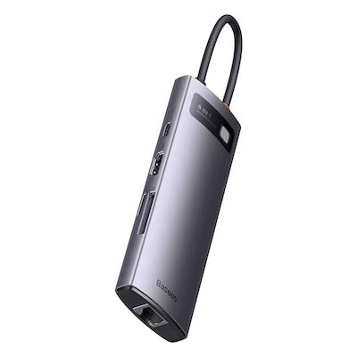Baseus StarJoy 8-Port 3 x USB 3.1 USB-C Stație de andocare cu HDMI 4K PD Ethernet Argint