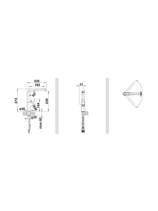 Blanco Avona-S Kitchen Faucet Counter with Pull-Out Spray Soft White