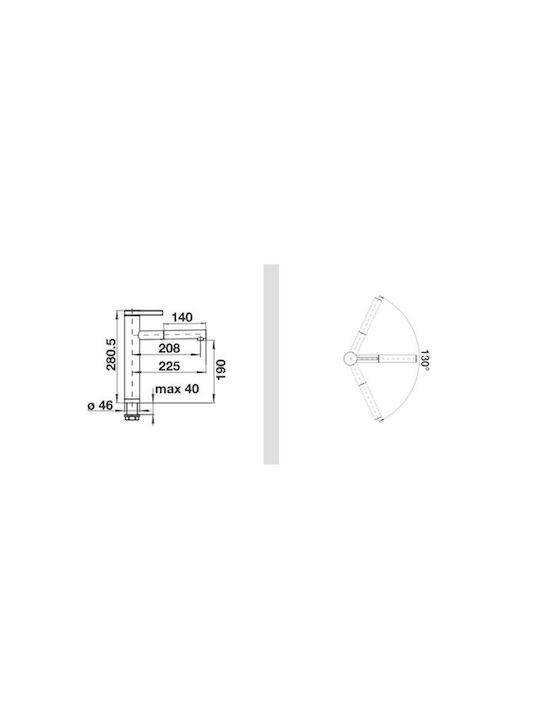 Blanco Linee-S Kitchen Faucet Counter with Pull-Out Spray Grey Chrome