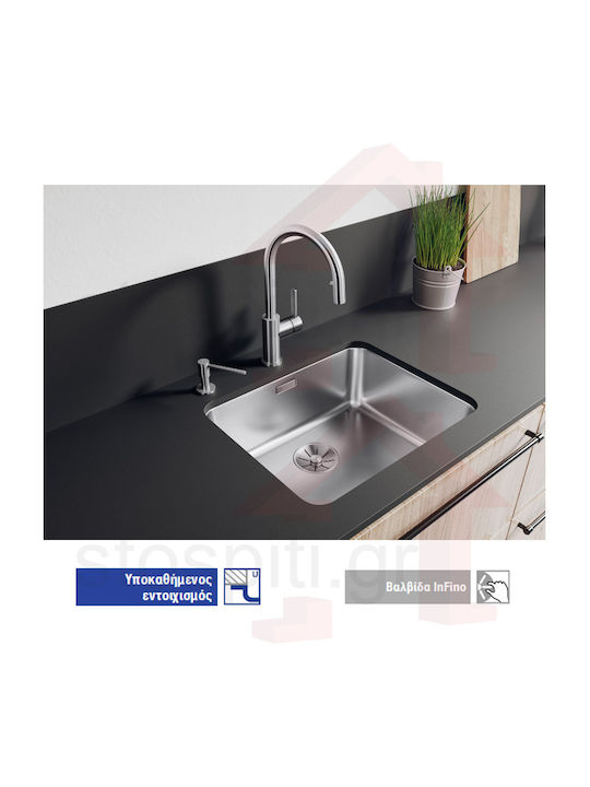 Blanco Solis 340-U 526115 Drop-In Sink Inox Brushed W38xD44cm Silver