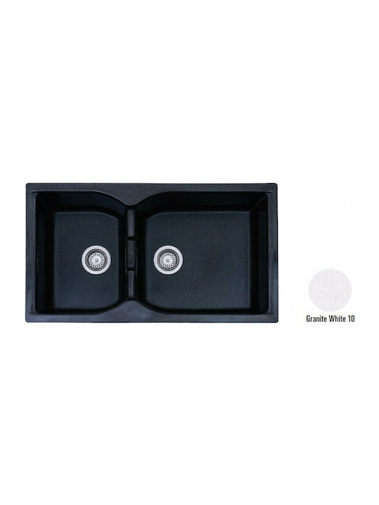 Crown R-92 Economic 6892 6892-10 Drop-In Chiuvetă Dreapta din Granit Sintetic L91xW51cm Granit alb