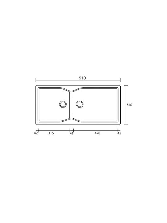 Crown R-92 Economic 6892 6892-10 Drop-In Chiuvetă Dreapta din Granit Sintetic L91xW51cm Granit alb