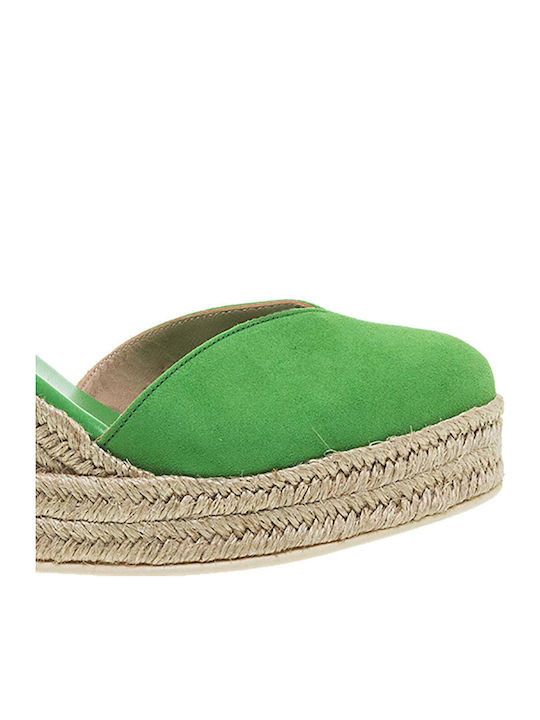 Women's Suede Platform Espadrilles Suede Green
