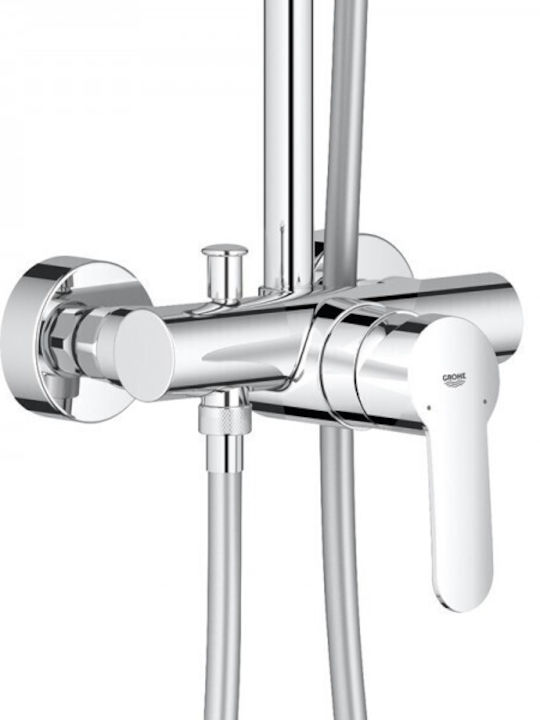 Grohe Tempesta Cosmo 210 Shower Column with Bathtub Mixer 112.8cm Silver