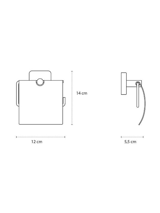 Karag Quattro De perete Suport de hârtie Inox Negru mat