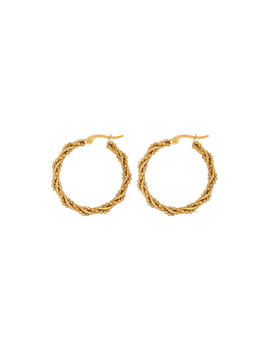 Excite-Fashion Earrings Hoops made of Steel Gold Plated